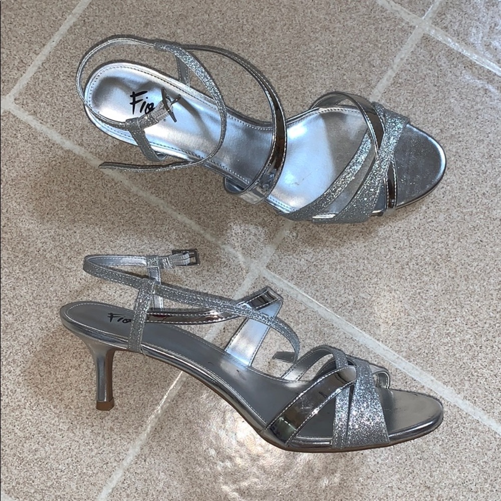 Fioni Silver Sparkly High Heels